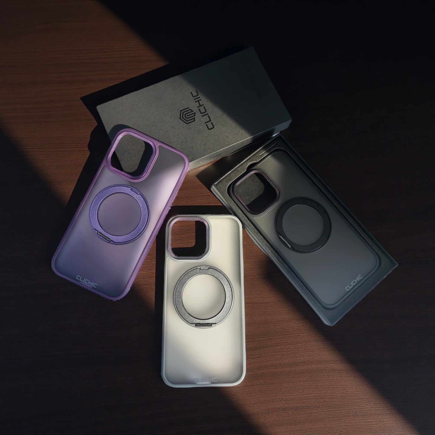 CLICHIC 360° Rotating Magnetic Ring Stand Phone Case