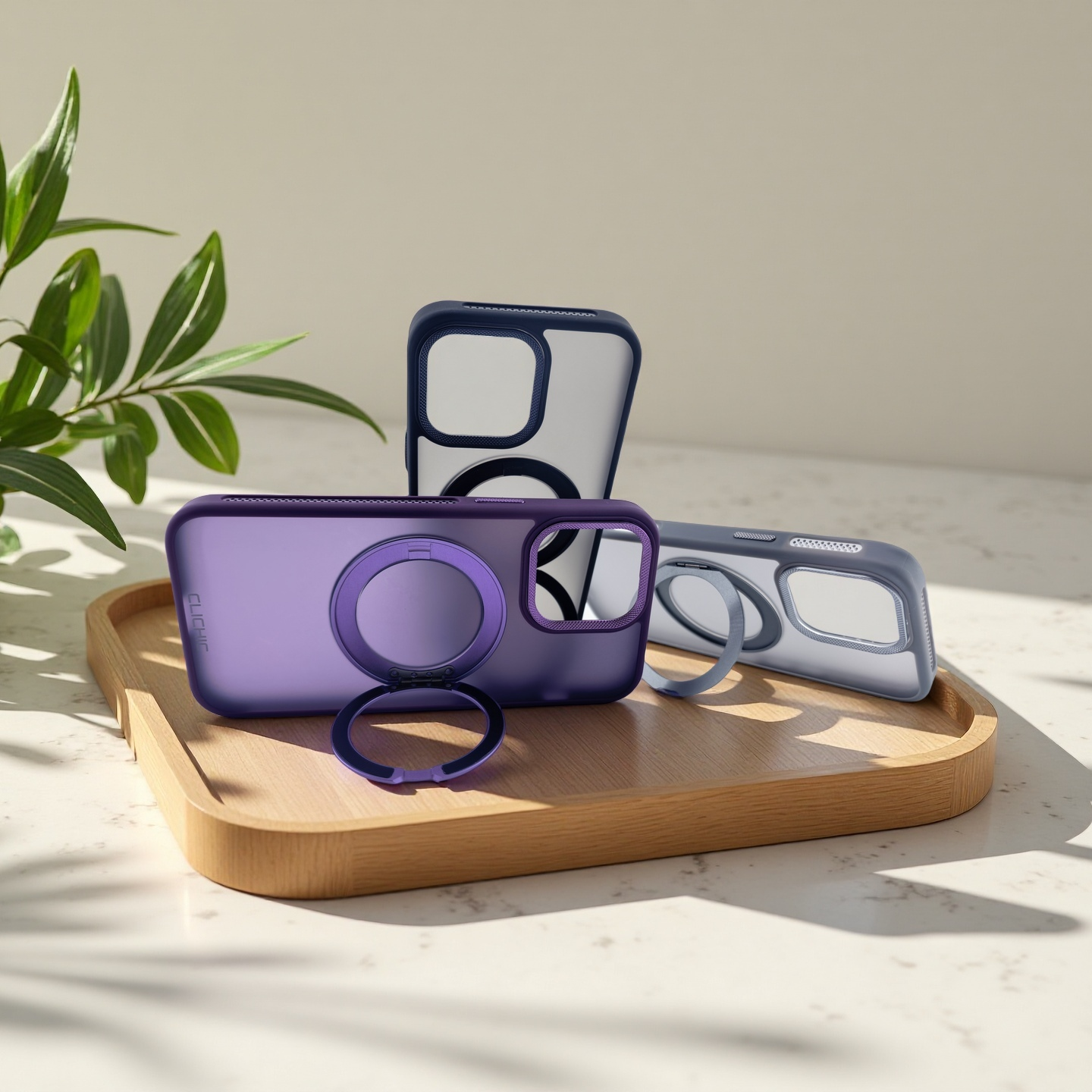 CLICHIC 360° Rotating Magnetic Ring Stand Phone Case