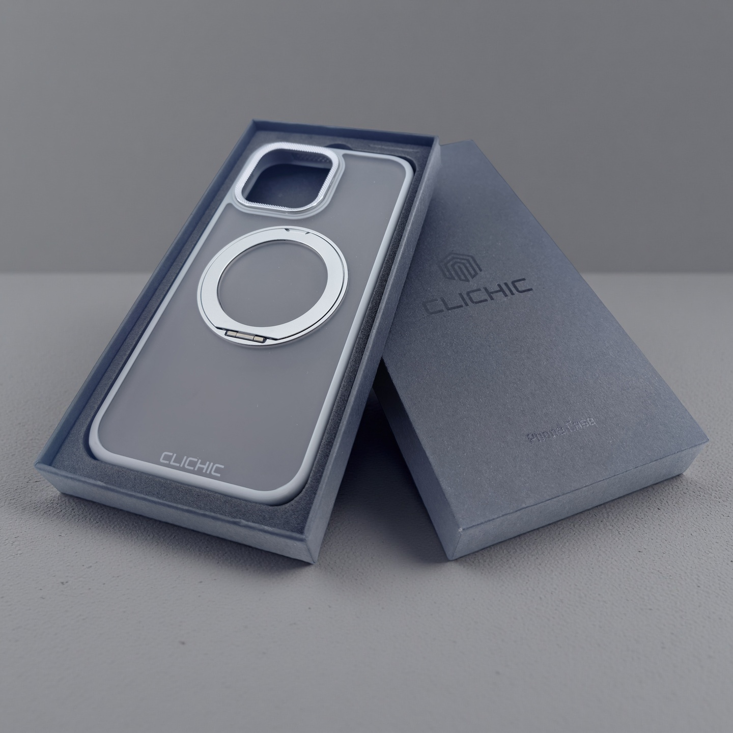 CLICHIC 360° Rotating Magnetic Ring Stand Phone Case