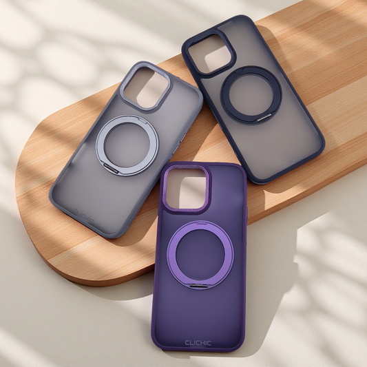 CLICHIC 360° Rotating Magnetic Ring Stand Phone Case